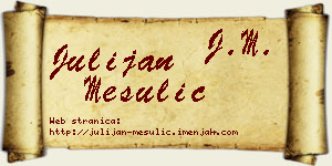 Julijan Mesulić vizit kartica
